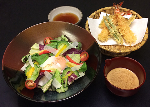 夏野菜ごま汁そば膳